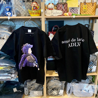 💜พร้อมส่ง เสื้อหน้าเด็ก ADLV BABY FACE PURPLE DINOSAUR SHORT SLEEVE T-SHIRT BLACK