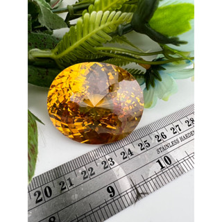 CZ Yellow checker board oval 469 carats 38x44mm 1 pieces