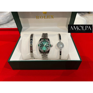 นาฬิกาRolex+ กำไลRolex 2 แบบ  งานสุดพรีเมียม วัสดุเกรด งานดี ใส่ชิลๆ ไม่ต้องระวังมากมาย ดูแลรักษาง่าย