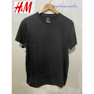 เสื้อยืด H&amp;M อก 40 นิ้ว ยาว 24.5 นิ้ว SIZE M สภาพดี ไม่มีตำหนิ