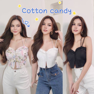 #COTTON CANDY 🍭 ครอปสายเดี่ยว วินเทจ New Rose vintage top