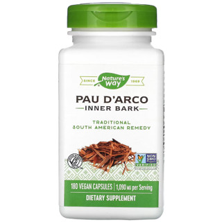 ชมพูระย้าทิพย์, ปอดิอาร์โค  Natures Way, Pau dArco, Inner Bark, 545 mg, 180 Vegan Capsules