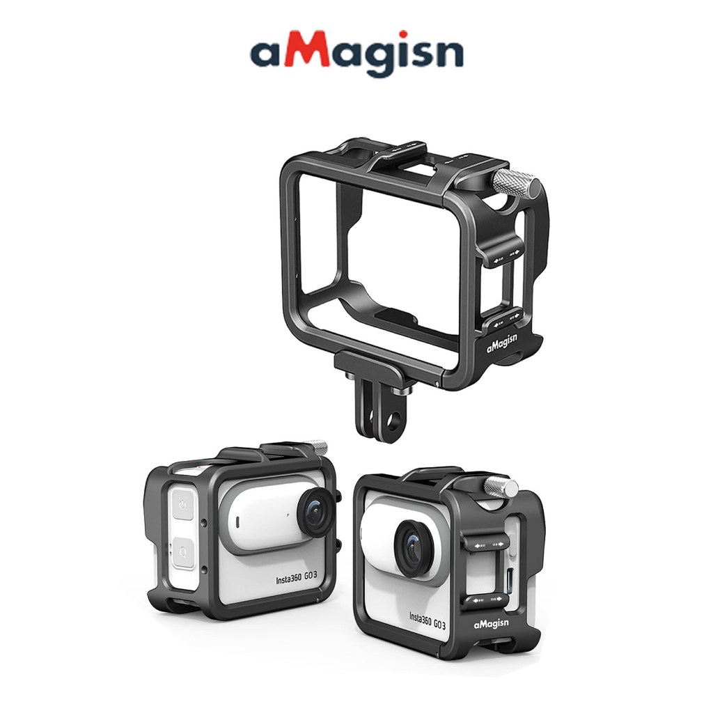 aMagisn Insta360 GO3 Metal case Insta360 GO 3 UltraLight กรอบโลหะอลูมิเนียมกรงป้องกันสำหรับ Insta360 GO 3 อุปกรณ์เสริม
