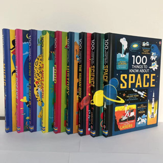 ชุดหนังสือ 6 เล่ม Usborne 100 Things To Know About Discovery Series Space Science History อาหาร Hardbound ปกอ่านหนังสือส