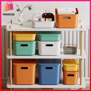 กล่องพลาสติกพร้อมฝาปิด ประหยัดพื้นที่ สีสันสวยงาม ใส่ของใช้อเนกประสงค์ทั่วไป กล่องอเนกประสงค์