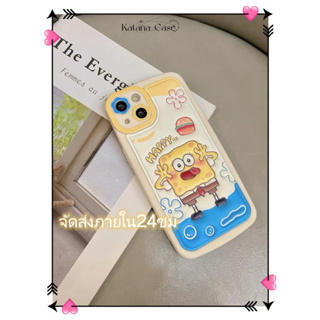 🎐จัดส่งภายใน24ชม🎐เคส for iPhone 11 14 Pro Max Case for iPhone 12 13 ป้องกันการตก การป้องกัน สพันจ์บ็อบ เคสกันกระแทก