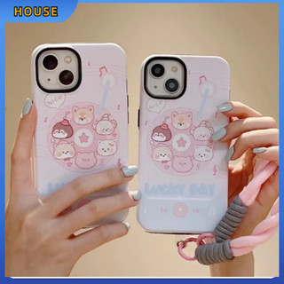 💲คูปองเคลม💲เคสไอโ case for iphone 11 12 สัตว์หัวใหญ่ พร้อมโซ่ เคส 15 14 13 12 11 pro max ป้องกันการตก