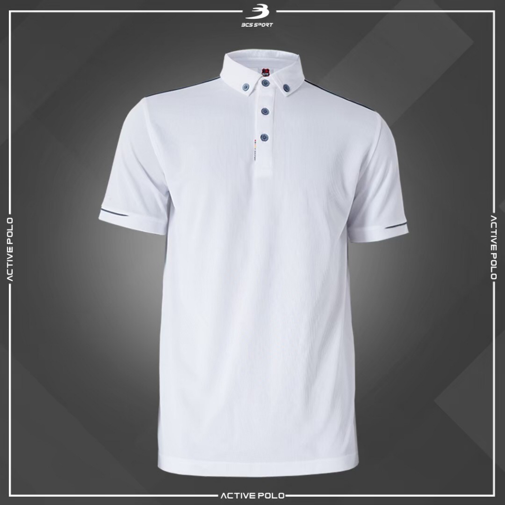 เสื้อโปโล BCS Sport (P005) สีขาว