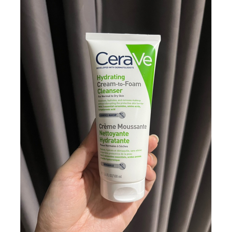 Cerave Hydrating Cream-to-Foam Cleanser ของแท้ซื้อจาก official shop