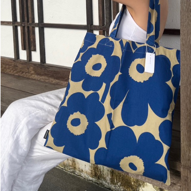 Marimekko deep blue totebag