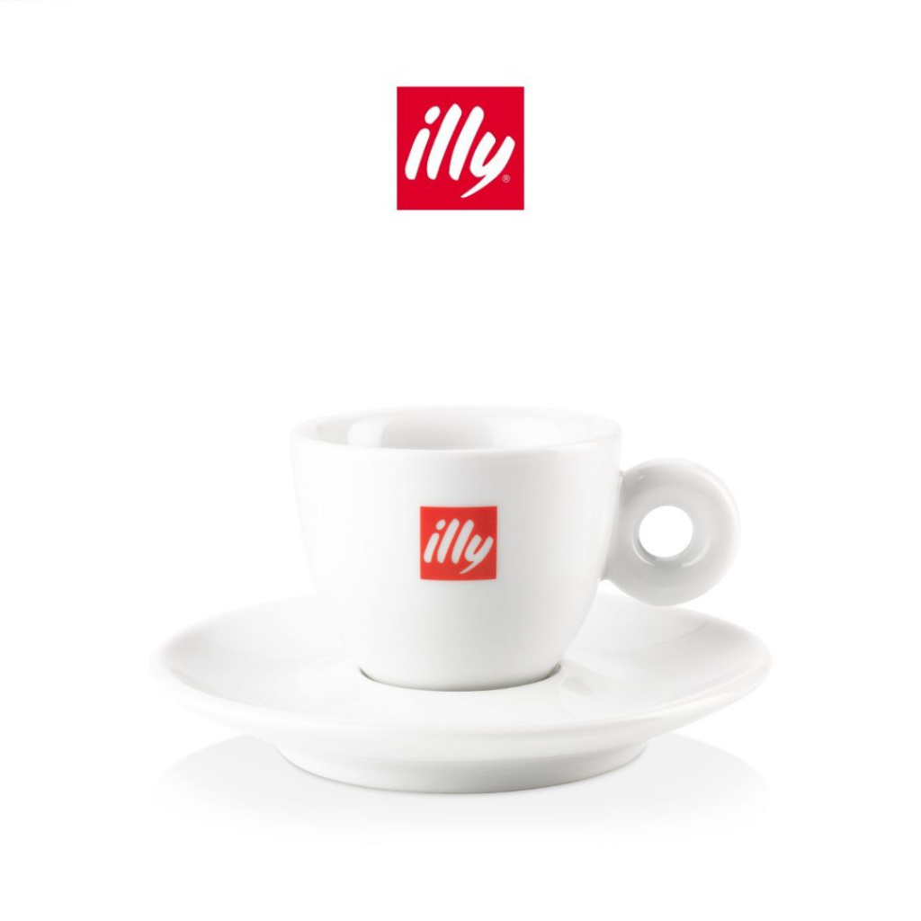 ILLY แก้วกาแฟเซรามิกคาปูชิโน่พร้อมจานรอง CERAMIC CAPPUCCINO CUP WITH SAUCER - ILLY LOGO