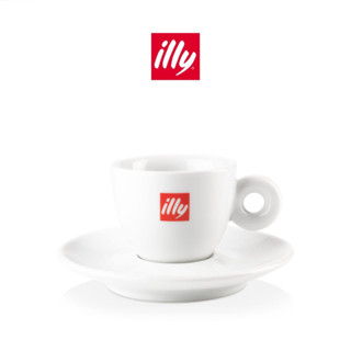 ILLY แก้วกาแฟเซรามิกเอสเพรสโซ่พร้อมจานรอง CERAMIC ESPRESSO CUP WITH SAUCER - ILLY LOGO