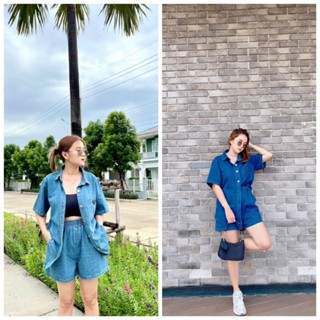 📌Denim setน้อล น้อล น้อล มาเป็นงานเซท เสื้อเชิ๊ตกระดุมหน้า+ขาสั้นเอวสม๊อค ผ้ายีนส์ฟอก แมชได้หลายสไตล์