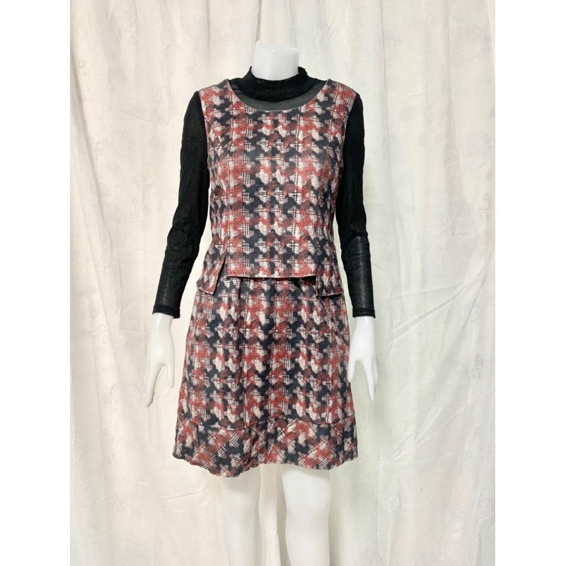 (DR506)  เดรสผ้าทอ สภาพดี ไซส์ M  อก 34”