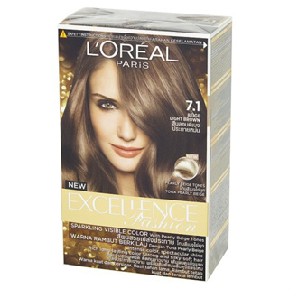 LOREAL PARIS ลอรีอัล ปารีส ครีมเปลี่ยนสีผม เอ็กซ์เซลเล้นซ์ ครีม แฟชั่น สีบลอนด์เบจประกายหม่น 7.1