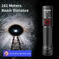 Mijomi A3 ไฟฉาย 300 Lumens ความสว่าง 161 เมตร ระยะ 18650 ไฟฉาย ชาร์จได้ ไฟฉายอุตสาหกรรม กันน้ํา