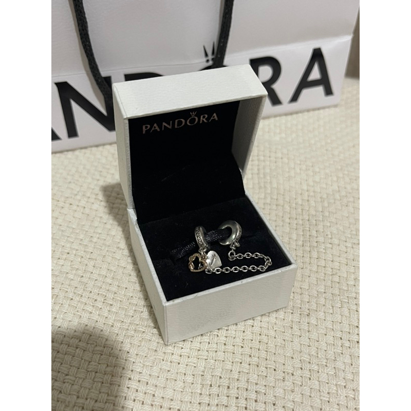 Pandora Family Heart Safety Chain Charm โซ่แพนโดร่า ของแท้ 100% มือสอง