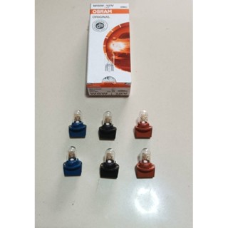 ขั้วหลอดเสียบ T10 พร้อมหลอดเสียบ T10 12V.5 W/24V.5W.Osram แท้ (ราคาต่อ 1 ชุด)