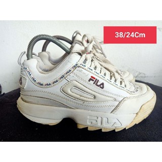 Fila Size 38 ยาว 24 Cm  รองเท้ามือสอง  ผู้หญิง เท้าเล็ก แฟชั่น ลำลอง ทำงาน