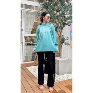 NATALIE SATIN TOP  เสื้อแขนยาวคอสูงผ้าซาติน ใส่สบาย ความกุลสตรี ความเรียบร้อยงานทางการ  ต้องจัดห้ามพลาดค่ะ