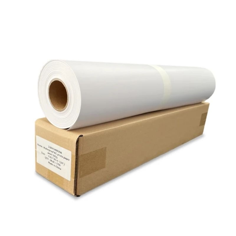 กระดาษโฟโต้เกรดพรี่เมี่ยม RC Photo Paper Silky matte 260 gsm ยาว 30 เมตร กันน้ำ ทดแดด ผิวกึ่งมันกึ่งด้าน