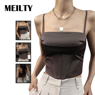 MEILTY_ เสื้อสายเดี่ยว สีตัดกัน สําหรับผู้หญิง