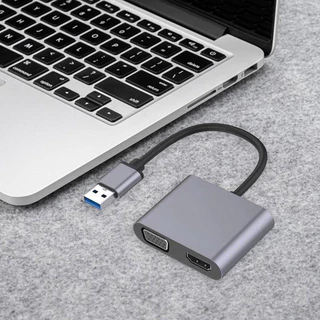 [แพ็คใน 30 นาที] USB To VGA และ HDMI 2-In-1 Video Converter Multi-Monitor เดสก์ท็อป USB Video Card แล็ปท็อป