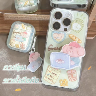 😍👉🏼NEW👈🏼😍เคสไอโฟน11 เคสกันกระแทก Case iPhone 14 13 12 Pro Max ขาตั้งมือถือ การ์ตูน เคส for AirPods 1/2/3/pro