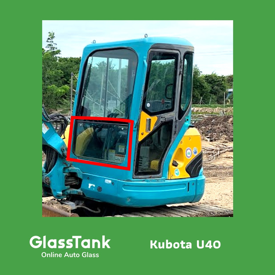 กระจกหน้าแผ่นล่าง คูโบต้า Kubota KX165 KX033 U55 กระจกแม็คโคร