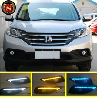 DAY LIGHT HONDA CRV 2012 2013 2014 LED ดรอปฟ้า+ไฟเลี้ยววิ่ง ฮอนด้า ซีอาร์วี