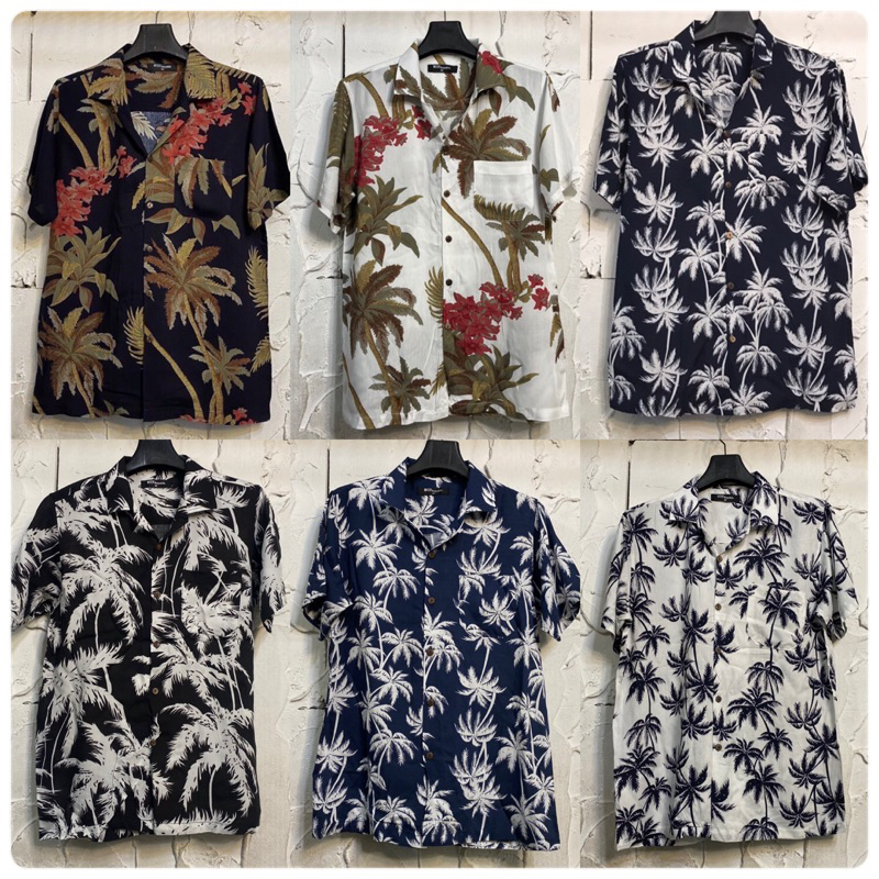 เสื้อเชิ้ตฮาวายผ้าสปันลายคลาสสิคมะพร้าว6แบบ M-4XL ไม่ร้อน ไม่อับ ผ้าใส่สบายสุดๆ