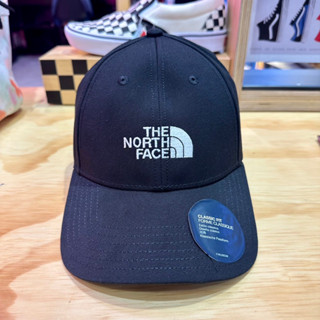แท้💯ป้ายห้อย THE NORTH FACE หมวกแก๊ปดำปักโลโก้สีขาว รุ่น RECYCLED 66 CLASSIC HAT สี TNF BLACK/TNF WHITE