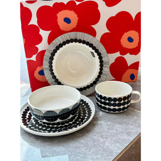 Marimekko tableware black and white series 4-piece gift box set