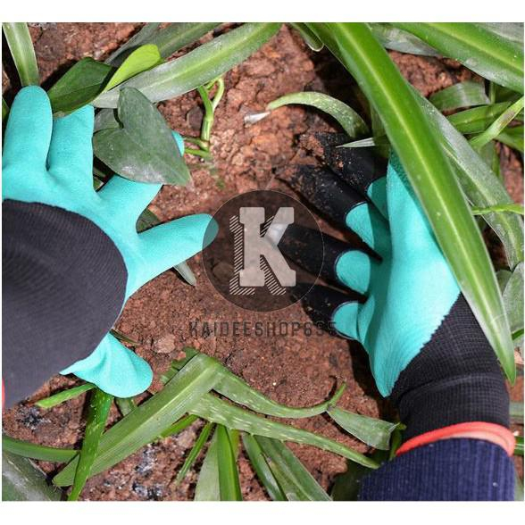ถุงมือขุดดินทำสวน Garden Gloves ทำจากยางคุณภาพดีเกรดนำเข้า kd99