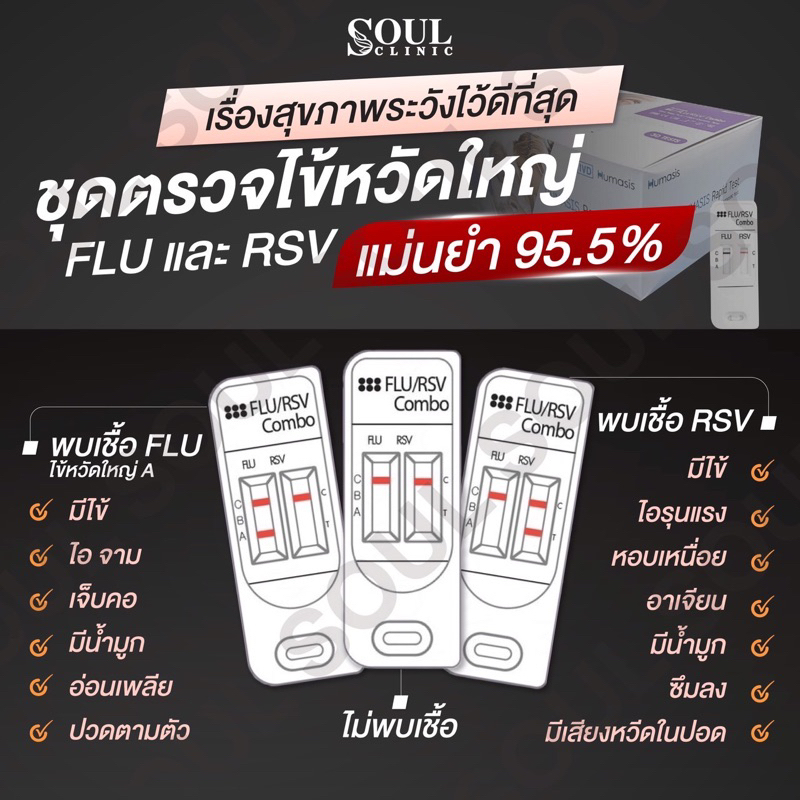 ชุดตรวจใช้ตรวจหาเชื้อไข้หวัดใหญ่ / RSV 1 ชุดทดสอบ