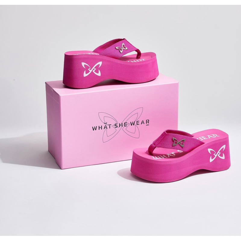 What She Wear Platform Shoes สีชมพู New สินค้าใหม่