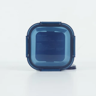 Superlock Glass รุ่น 6218 กล่องแก้วถนอมอาหาร ทรงจตุรัส ล็อก 2 ชั้น สีฟ้า รุ่น Blue Series ความจุ 800 มล.