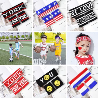 🌈(((พร้อมส่ง)))🌈ผ้าคาดผม+ปลอกแขน สไตล์เกาหลี ผ้าคาดผมล้างหน้า กีฬา ฮิพฮอพ โยคะ ที่ดูดซับเหงื่อ วิ่ง ใส่ได้ เด็ก/ผู้ใหญ่