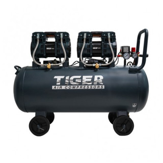 รุ่นใหม่ TIGER ปั๊มลม oilfree ขนาด 100 ลิตร 1390 W.  รุ่น JAGUAR-100 NEW SERIES ปั้มลม