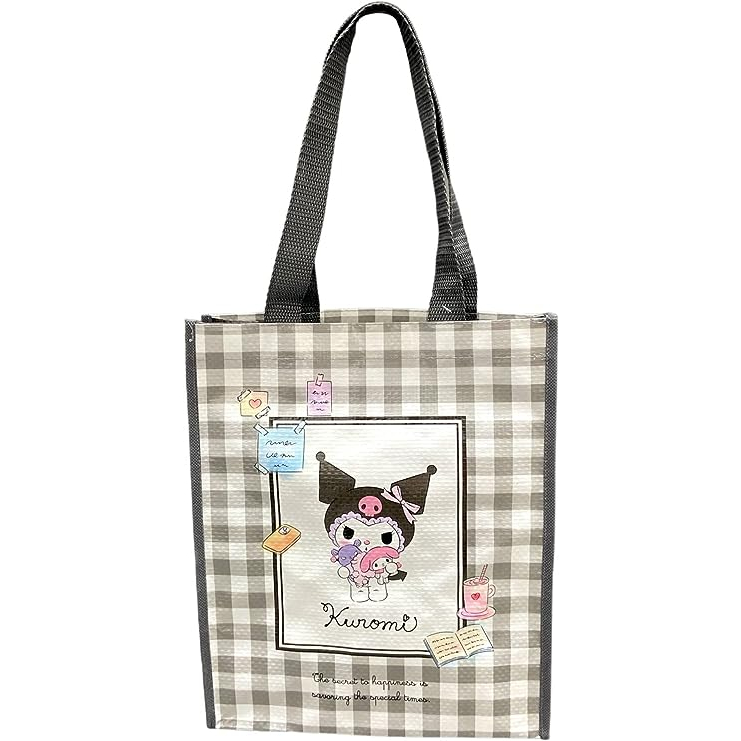 【Direct from Japan】Sanrio Kuromi Polypropylene Tote Bag, Shopping Bag, Eco Bag 25 (W) × 30 (H) × 9 (
