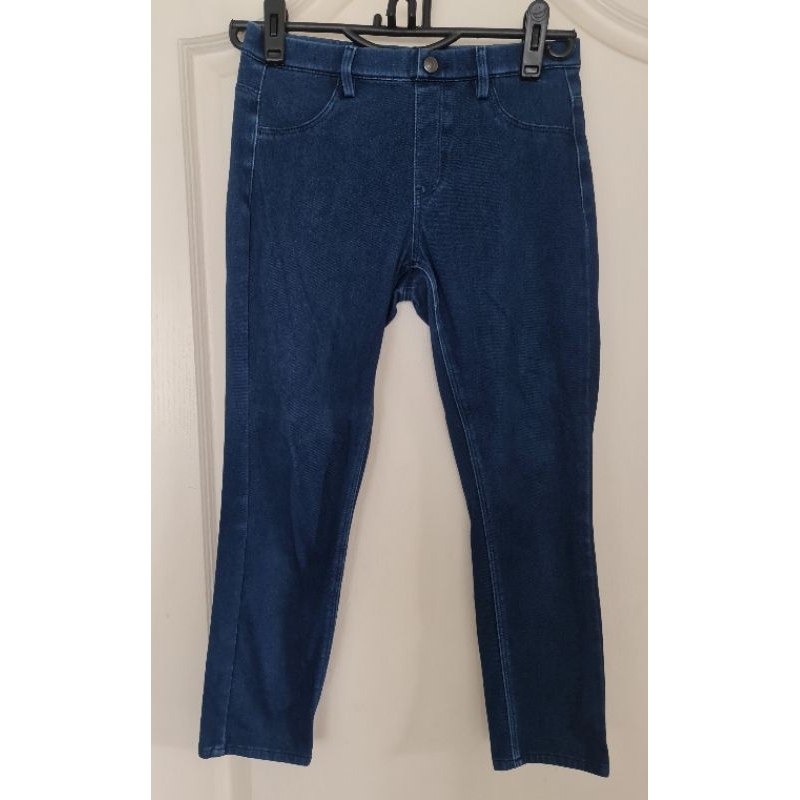 กางเกงเลกกิ้ง Uniqlo Ultra Stretch ผ้าเดนิมเข้ม ขา4ส่วน