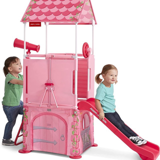 Radio Flyer Play &amp; Fold Away Princess Castle, Toddler Climber, Kids Playhouse for Ages 2-5
