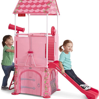 Radio Flyer Play &amp; Fold Away Princess Castle, Toddler Climber, Kids Playhouse for Ages 2-5