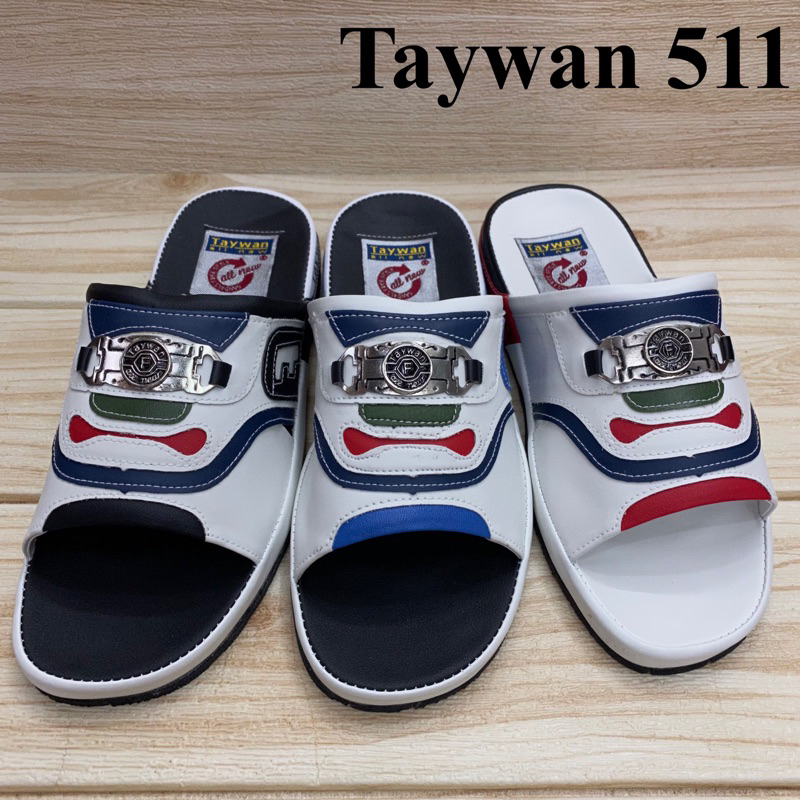 Taywan C&F 511 รองเท้าแตะสวม Size 40-45 สีขาวแดง/ดำฟ้า/ดำขาว ยสอ