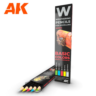 AK INTERACTIVE : ชุดดินสอสีสำหรับทำเวเทอริ่ง BASIC COLORS: SHADING &amp; DEMOTION SET - AK10045