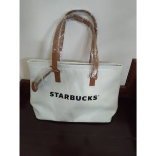 กระเป๋าสตาร์บัคส์ Starbucks สีขาว 2023 (ของแท้ 100%)สะพายข้าง ขนมไหว้พระจันทร์