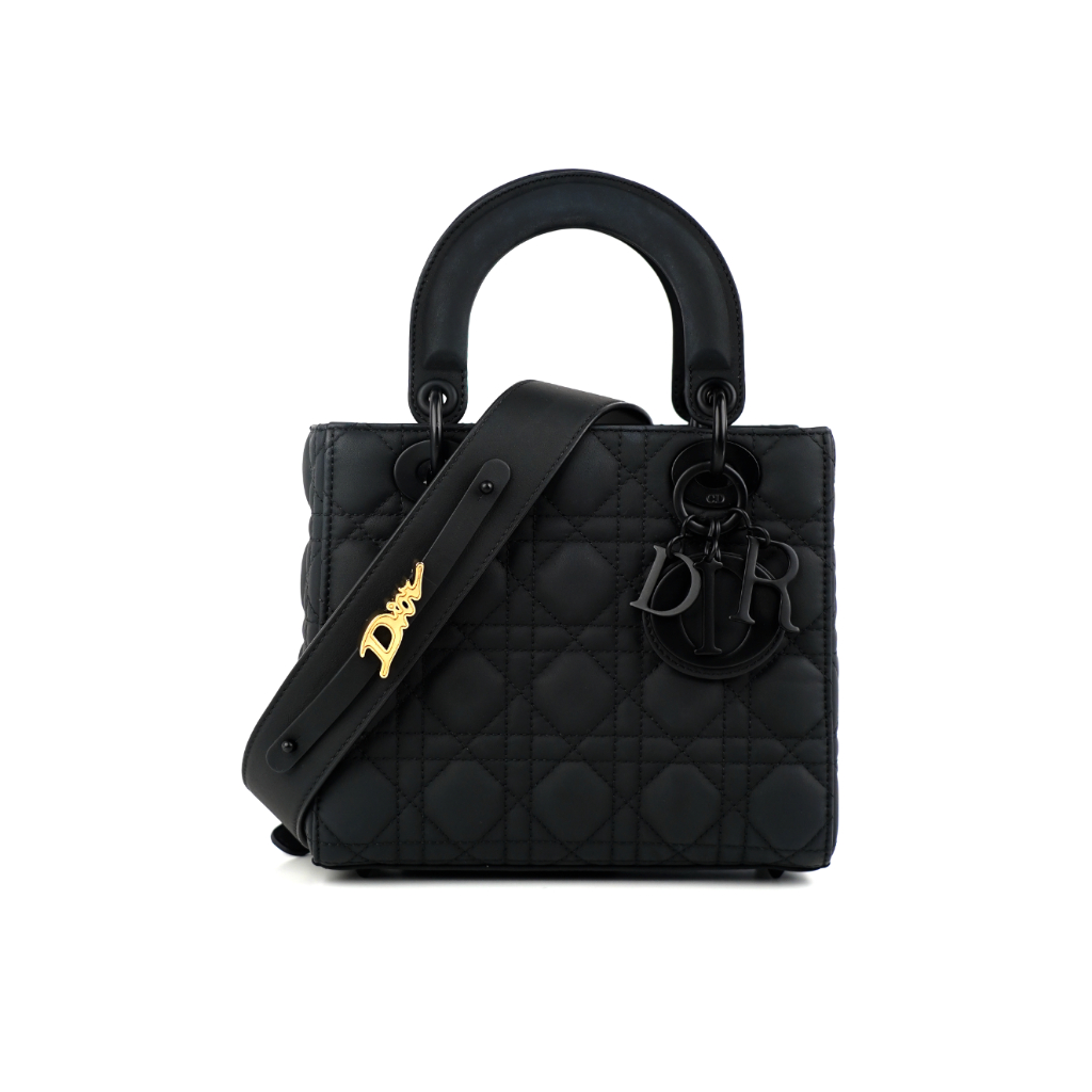กระเป๋า Christian Dior  Lady Dior My ABCDIOR Bag Black Ultramatte Cannage Calfskin Fullset ใบเสร็จช็อปไทย