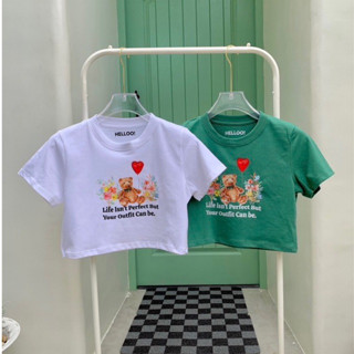 BABY CROP เสื้อครอปสกรีนลายน่ารัก เนื้อผ้าCotton 🍧🍭