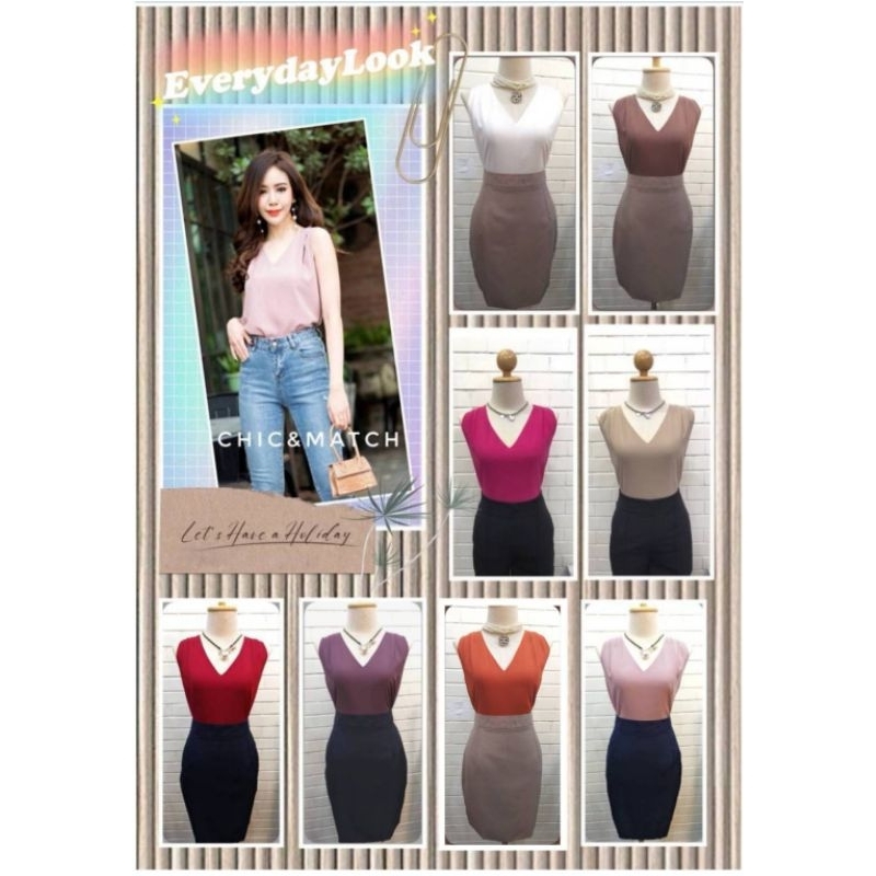 เสื้อกล้ามคอวี​ ผ้าชีฟองเนื้อนิ่มมากๆ​ ใส่สบายสุดๆ มีซับ2ชั้นทั้งหน้าหลังไม่บางแน่นอนจร้า