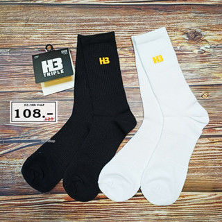 ขนาดฟรีไซส์ผู้ใหญ่ ถุงเท้าครึ่งแข้ง ไม่มีกันลื่น H3 รุ่น Crewsocks รหัส H3-MID CALF พร้อมส่ง 2สี